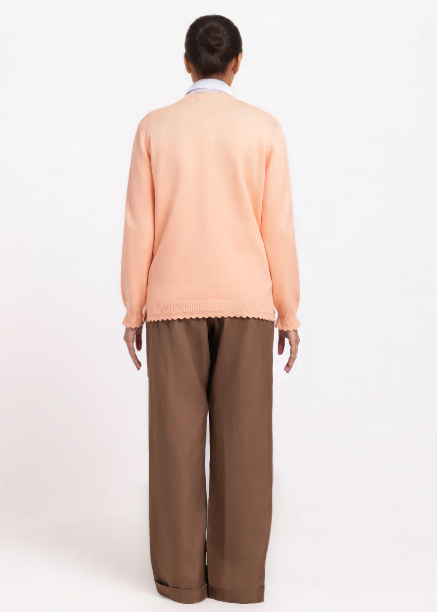 L-Peach-R-Neck Cardigan Full Sleeves Sweater (25Y-227-67) - Image 2
