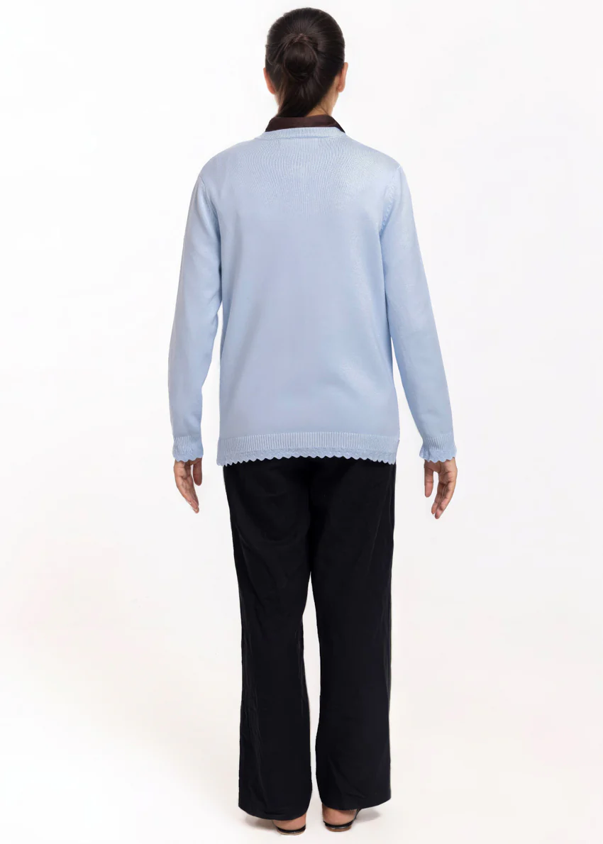 Sky-Blue-R-Neck Cardigan Full Sleeves Sweater (25Y-229-67) - Image 2