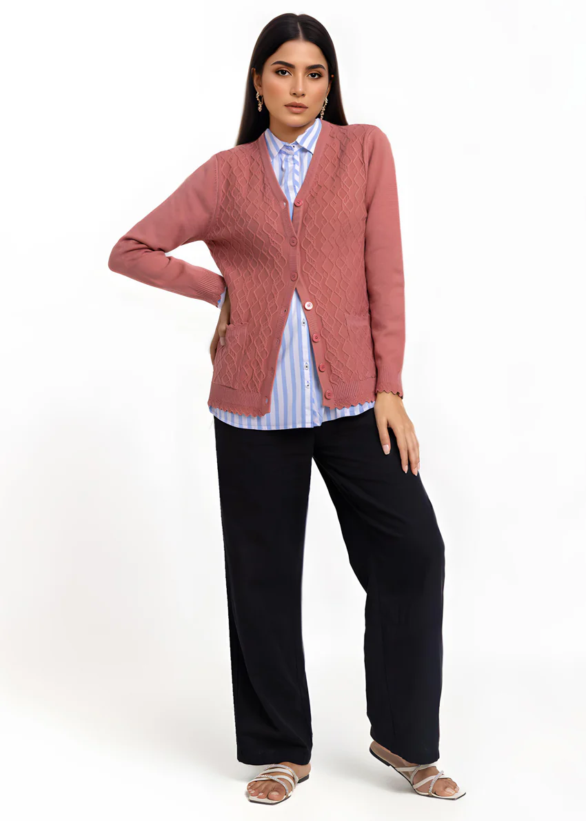 Brick-V-Cardigan Full Sleeves Sweater (25Y-231-67) - Image 3