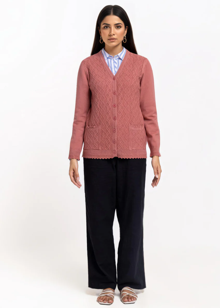 Brick-V-Cardigan Full Sleeves Sweater (25Y-231-67) - Image 5