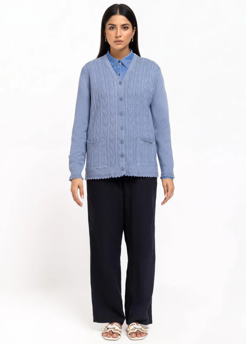 Blue-V-Cardigan Full Sleeves Sweater (25Y-233-67) - Image 5