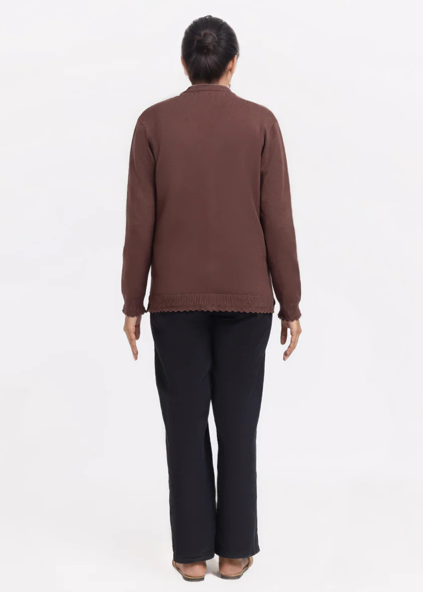 D-Brown-V-Cardigan Full Sleeves Sweater (25Y-233-67) - Image 2
