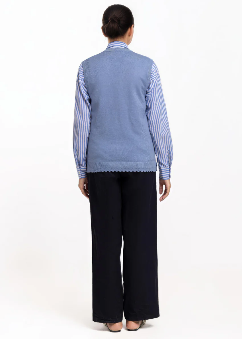 Blue-V-Cardigan Sando Sweater (25Y-234-67) - Image 2