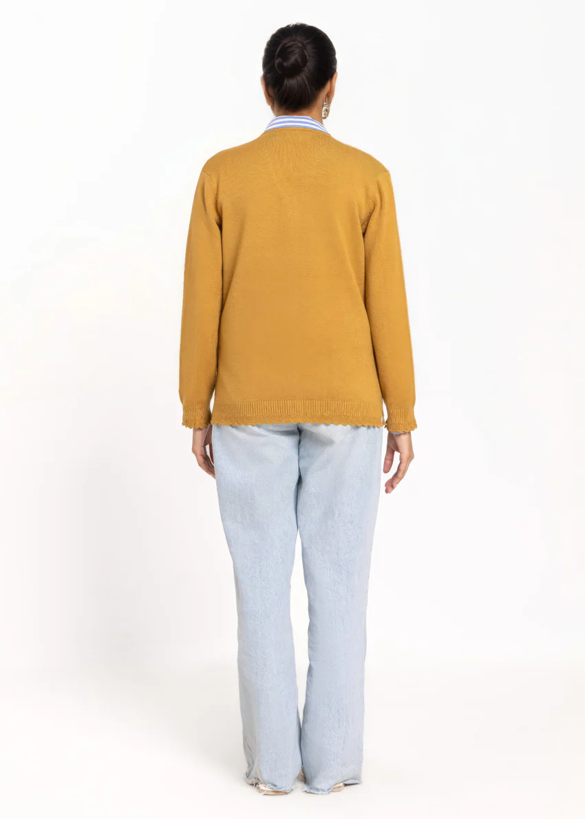 Gold-V-Cardigan Full Sleeves Sweater (25Y-237-67) - Image 2