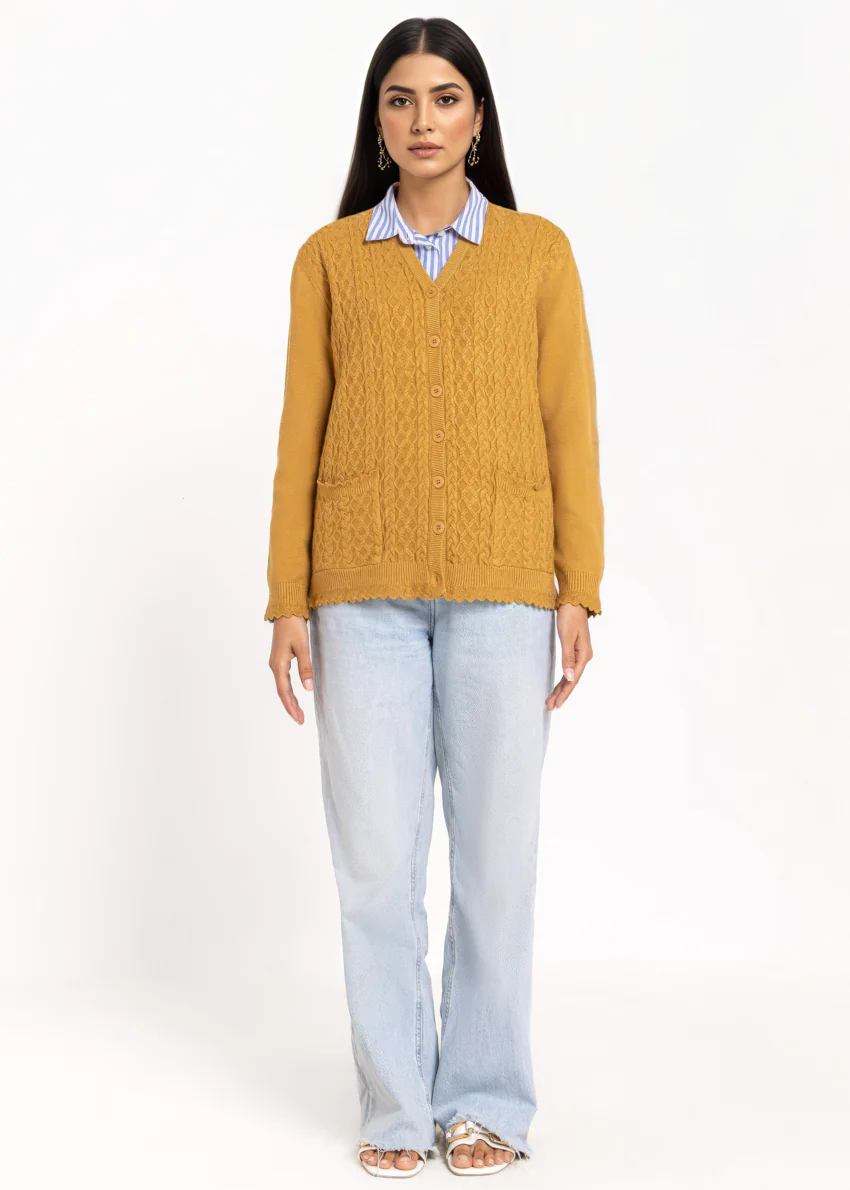 Gold-V-Cardigan Full Sleeves Sweater (25Y-237-67) - Image 4