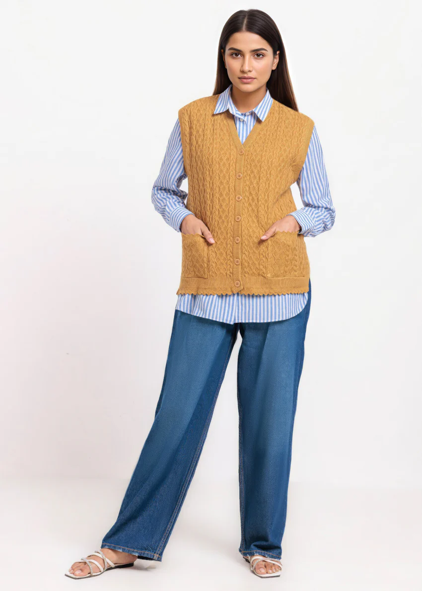 Gold-V-Cardigan Sando Sweater (25Y-238-67) - Image 4