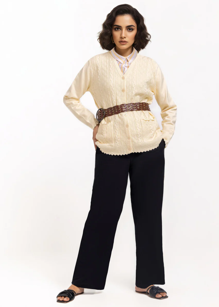 O-White-V-Cardigan Full Sleeves Sweater (25Y-239-67) - Image 4