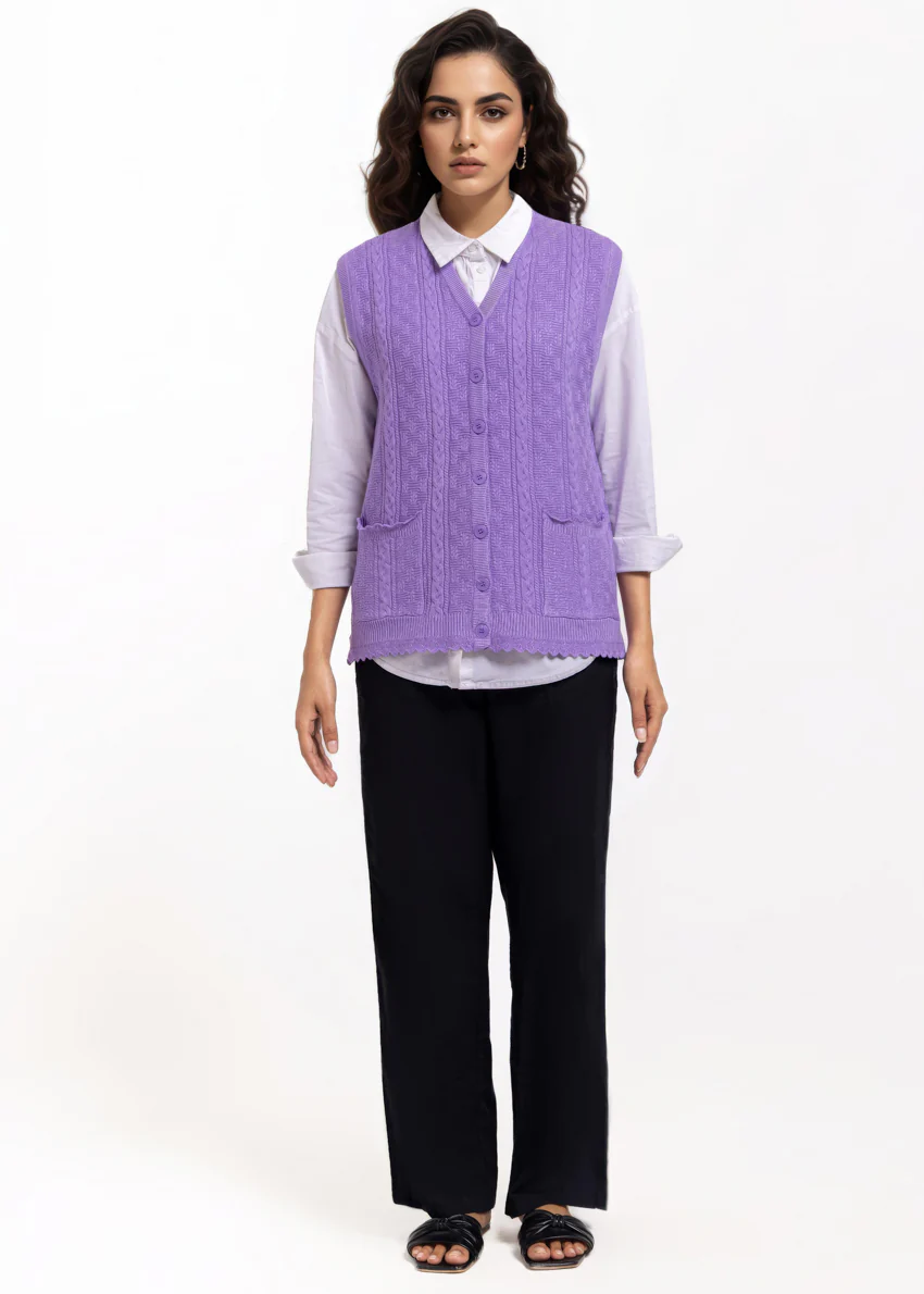 Lilac-V-Cardigan Sando Sweater (25Y-240-67) - Image 4