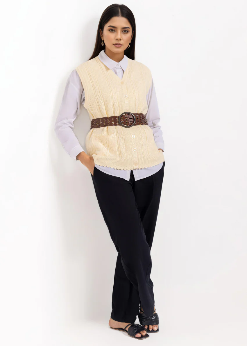 O-White-V-Cardigan Sando Sweater (25Y-240-67) - Image 4
