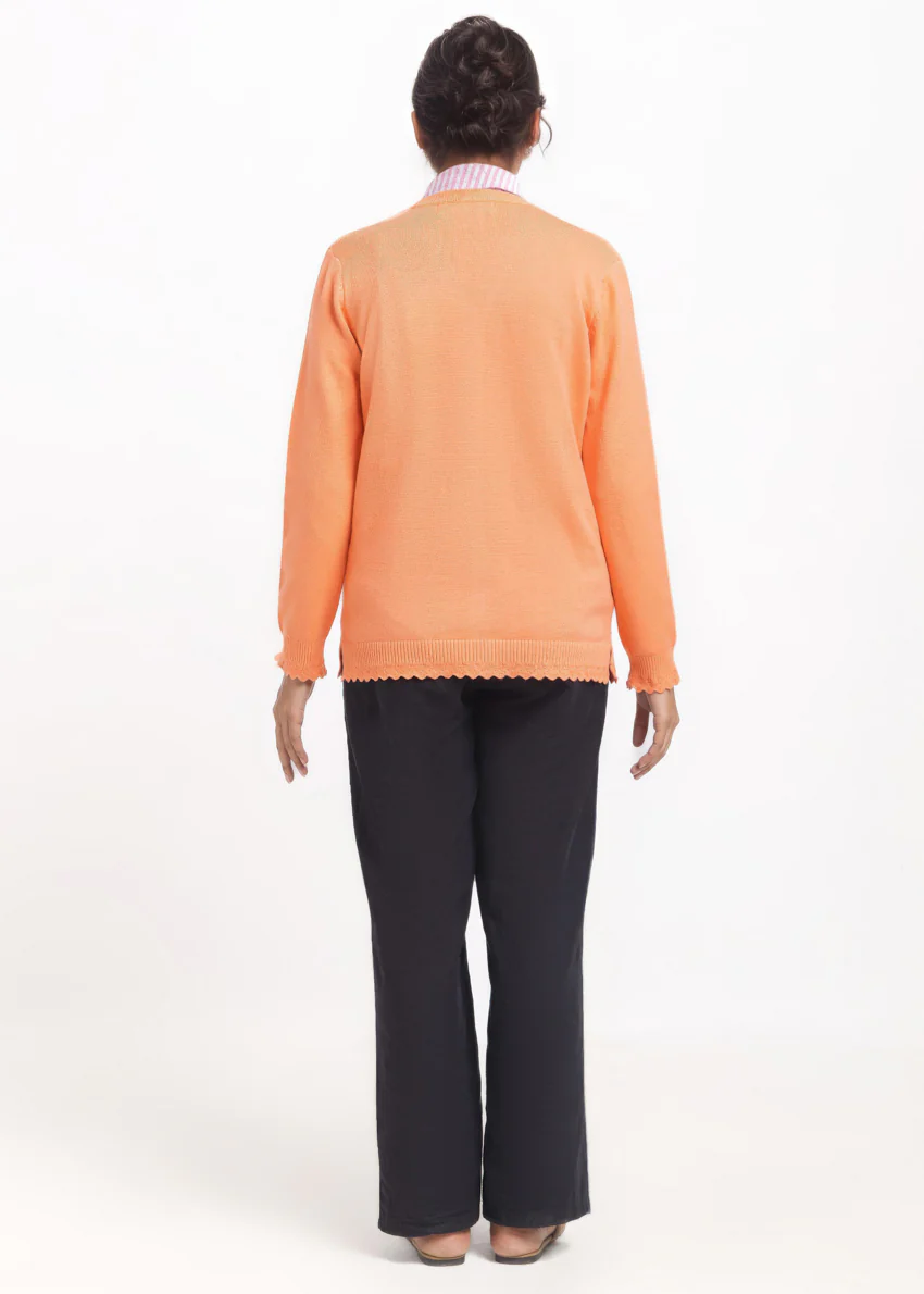 Peach-V-Cardigan Full Sleeves Sweater (25Y-241-67) - Image 2