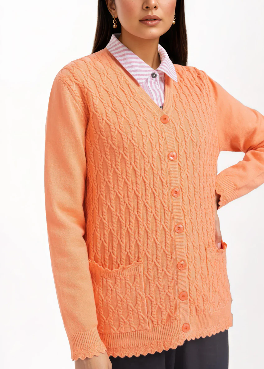 Peach-V-Cardigan Full Sleeves Sweater (25Y-241-67) - Image 4