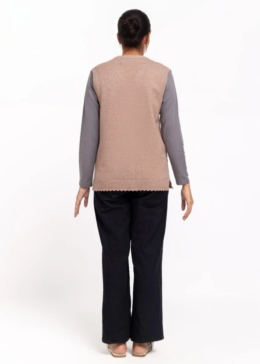 D-Beige-V-Cardigan Sando Sweater (25Y-242-67) - Image 2