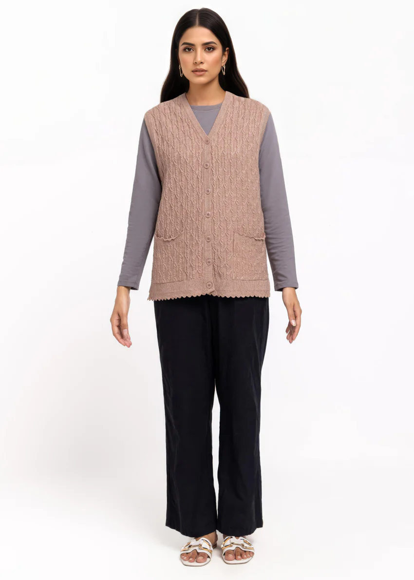 D-Beige-V-Cardigan Sando Sweater (25Y-242-67) - Image 3