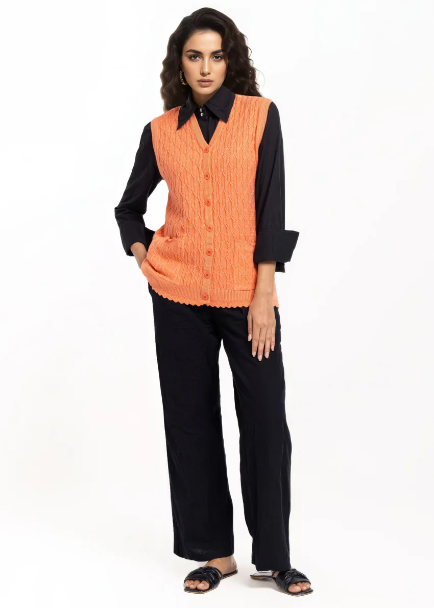Peach-V-Cardigan Sando Sweater (25Y-242-67) - Image 4