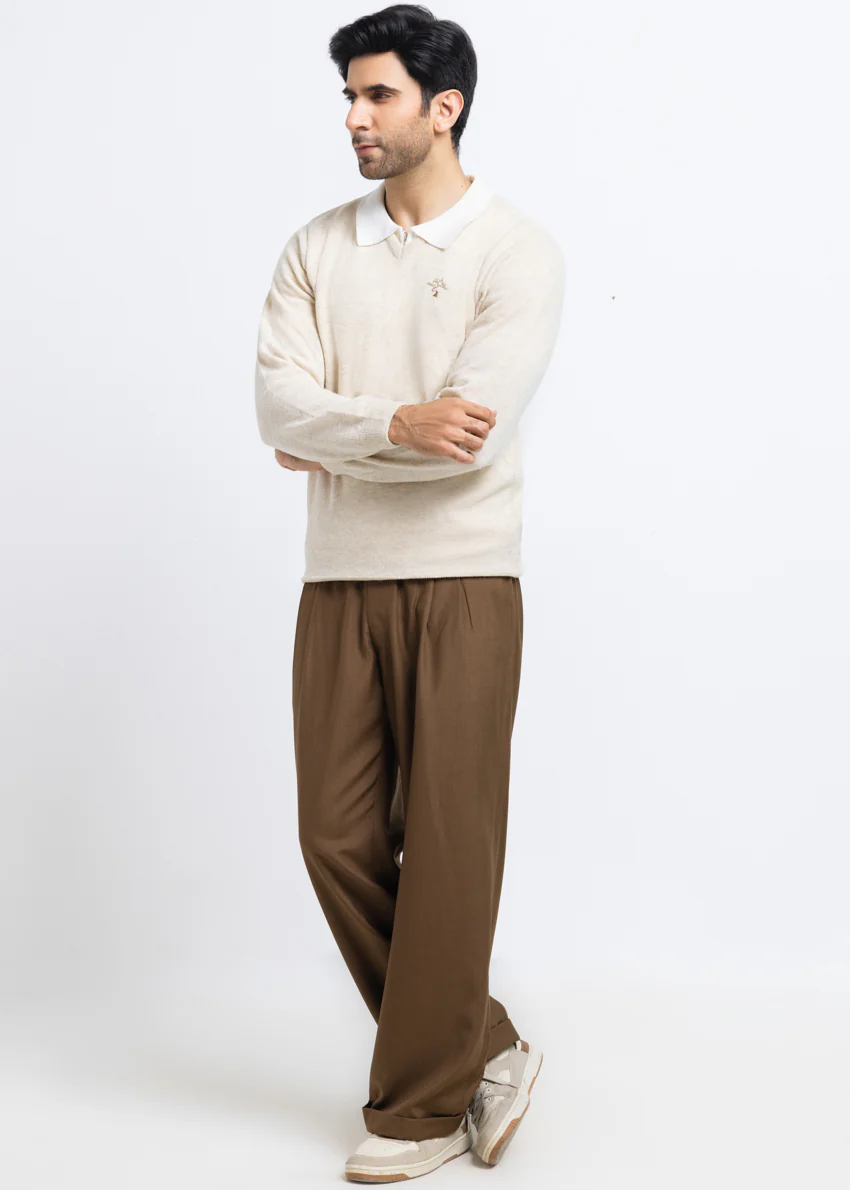 Fog-V-Neck Full Sleeves Sweater (501-14) - Image 4