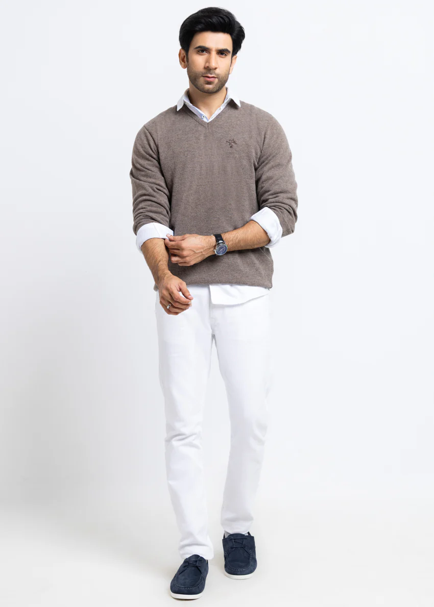 Wd-Smoke-V-Neck Full Sleeves Sweater (501-14) - Image 3