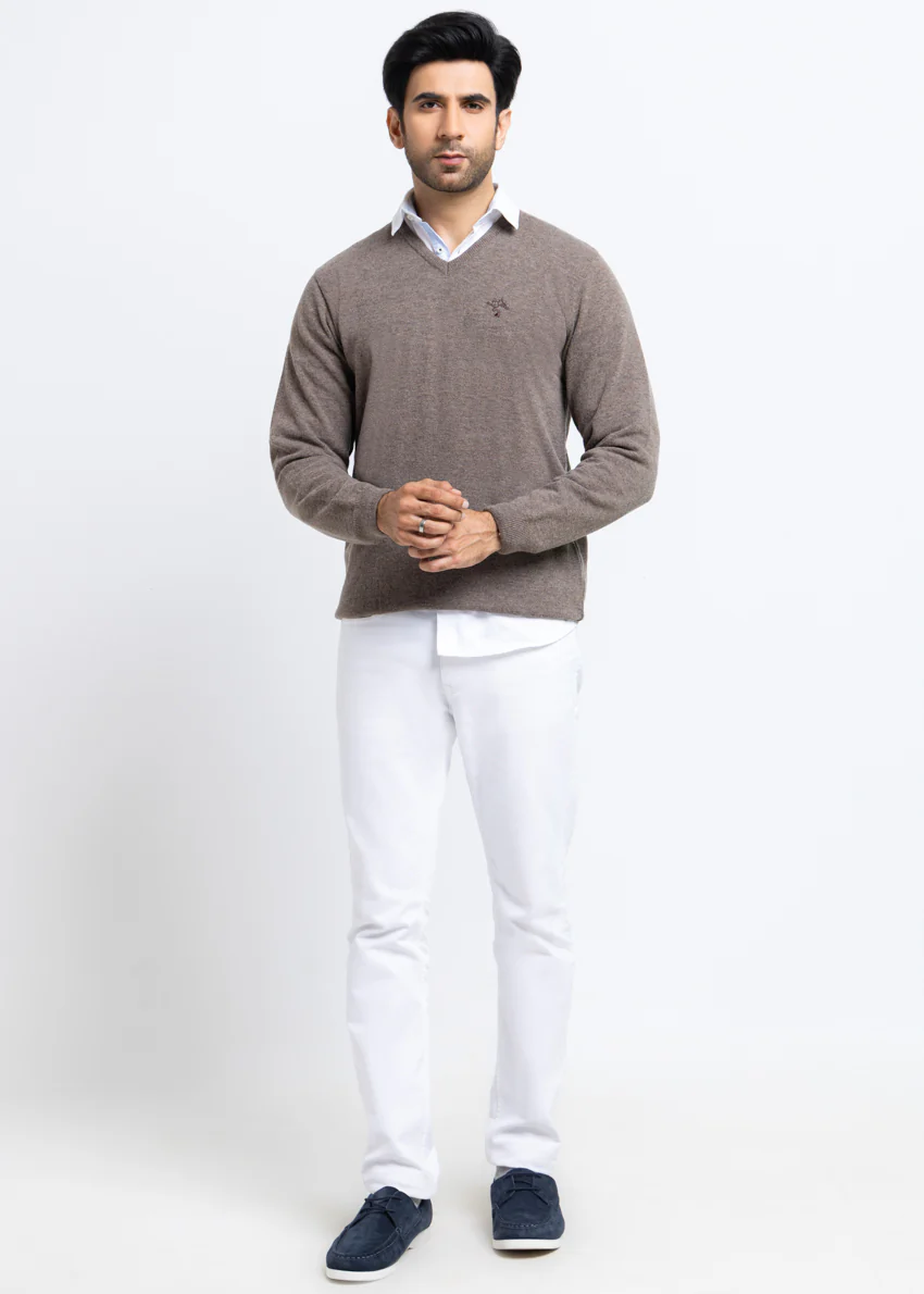 Wd-Smoke-V-Neck Full Sleeves Sweater (501-14) - Image 4