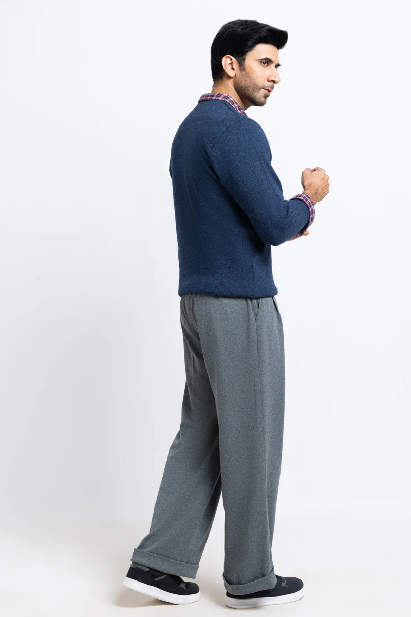 N-D-Blue-V-Neck Full Sleeves Sweater (504-14) - Image 2