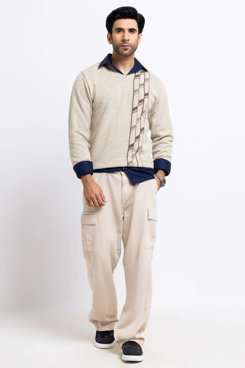 N-Stone-V-Neck Full Sleeves Sweater (504-14) - Image 3