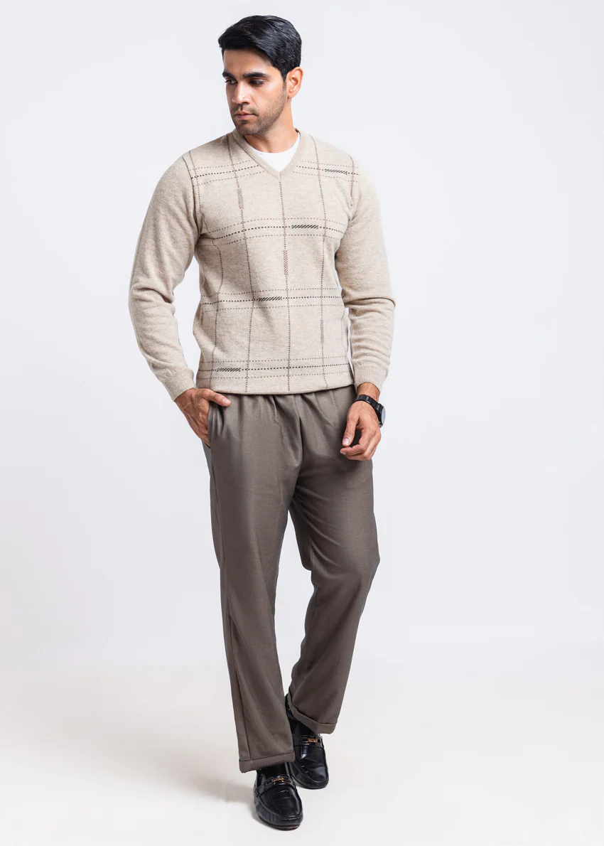 N-Stone-V-Neck Full Sleeves Sweater (506-14) - Image 3