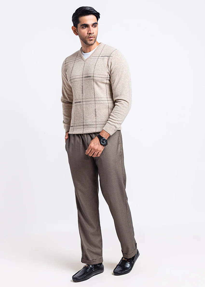N-Stone-V-Neck Full Sleeves Sweater (506-14) - Image 4
