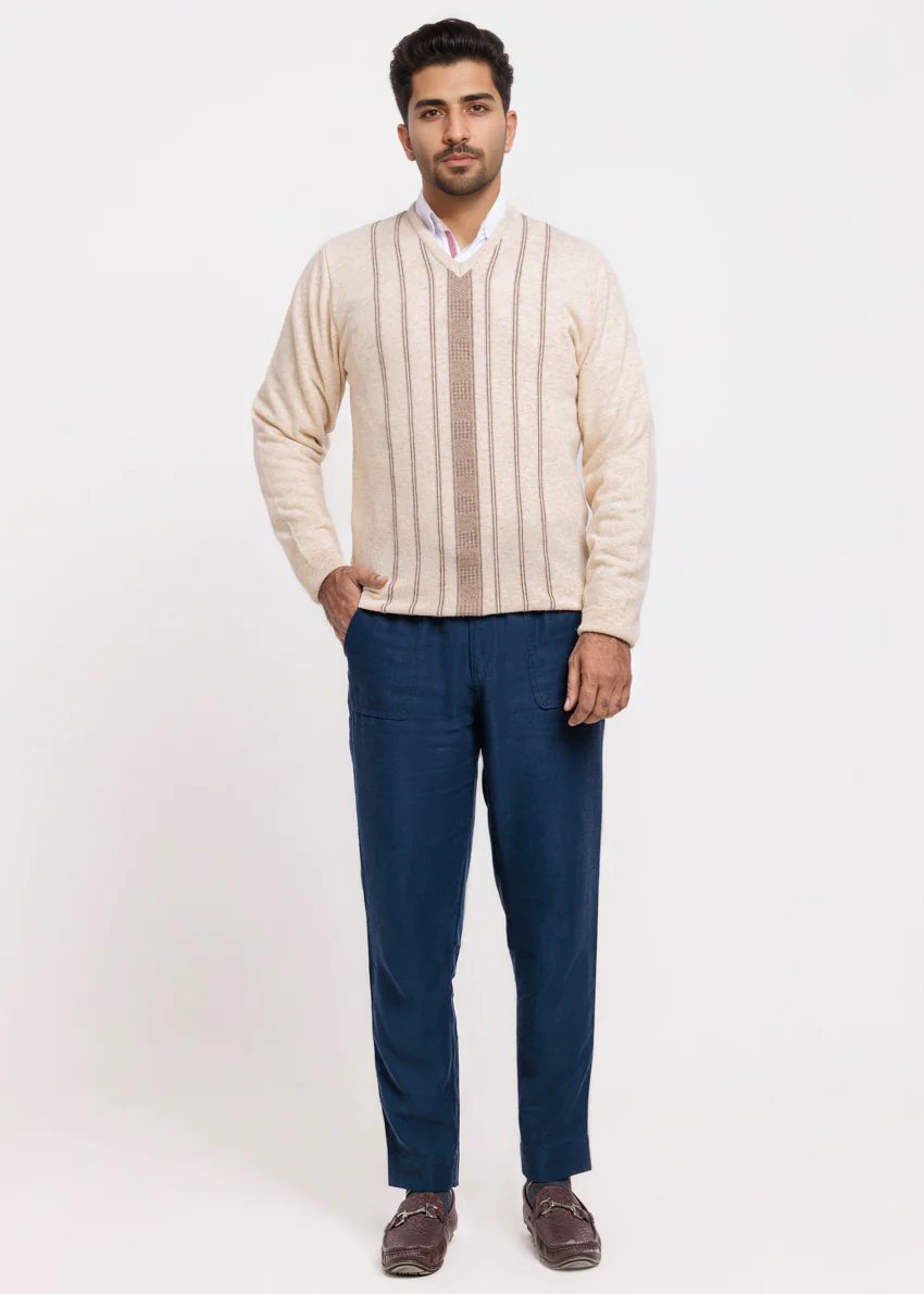 Swan-V-Neck Full Sleeves Sweater (507-14) - Image 3