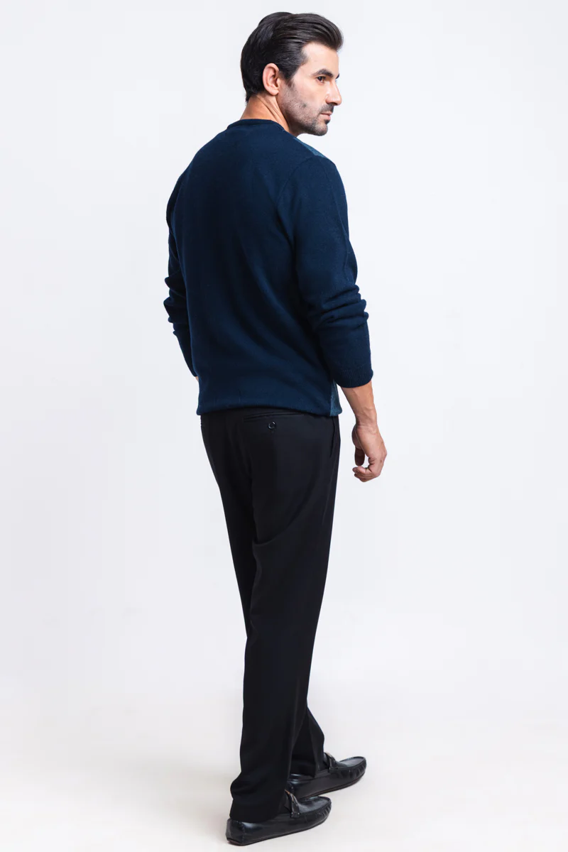 Dn-Blue-V-Neck Full Sleeves Sweater (508-14) - Image 2