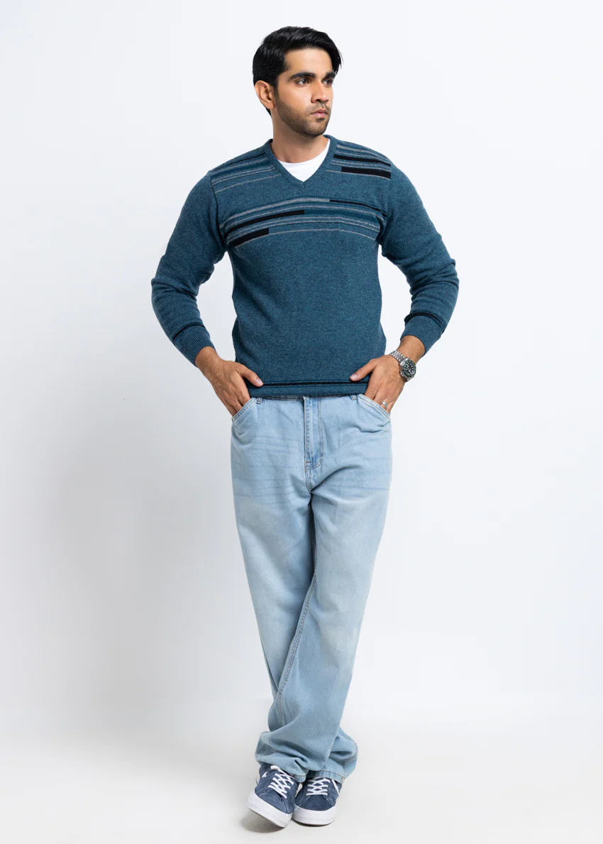 Ferozi-V-Neck Full Sleeves Sweater (509-14) - Image 3