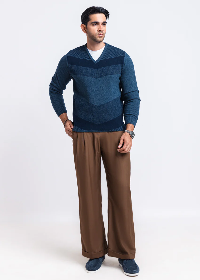 N-D-Blue-V-Neck Full Sleeves Sweater (510-14) - Image 5