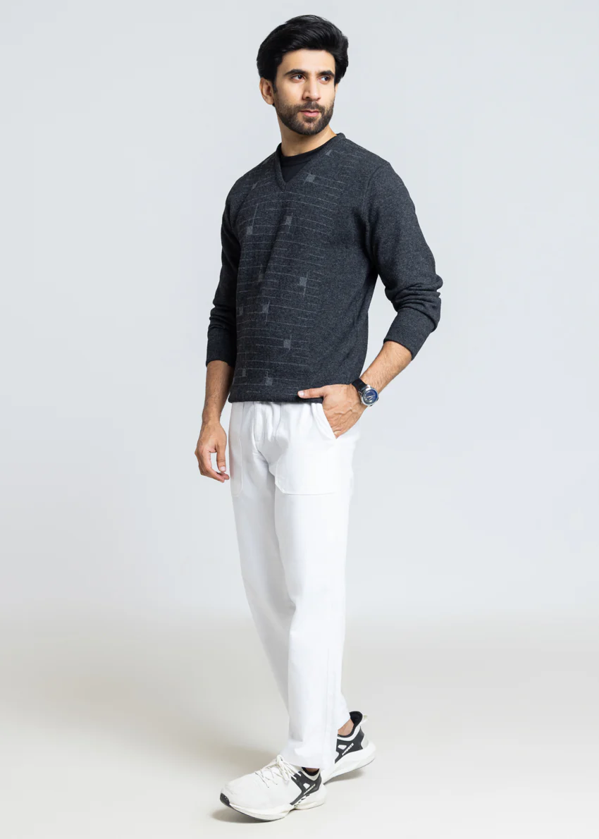 D-Black-V-Neck Full Sleeves Sweater (511-14) - Image 4