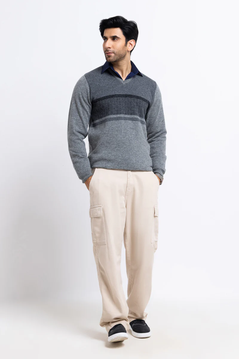 St-Grey-V-Neck Full Sleeves Sweater (512-14) - Image 5