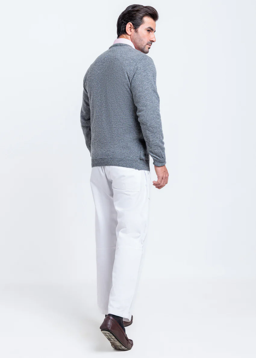 St-Grey-V-Neck Full Sleeves Sweater (513-14) - Image 2