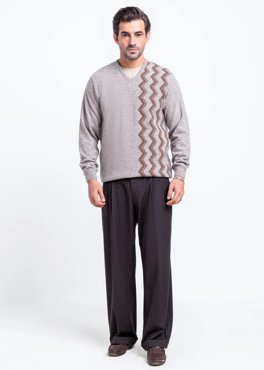 String-V-Neck Full Sleeves Sweater (513-14) - Image 3