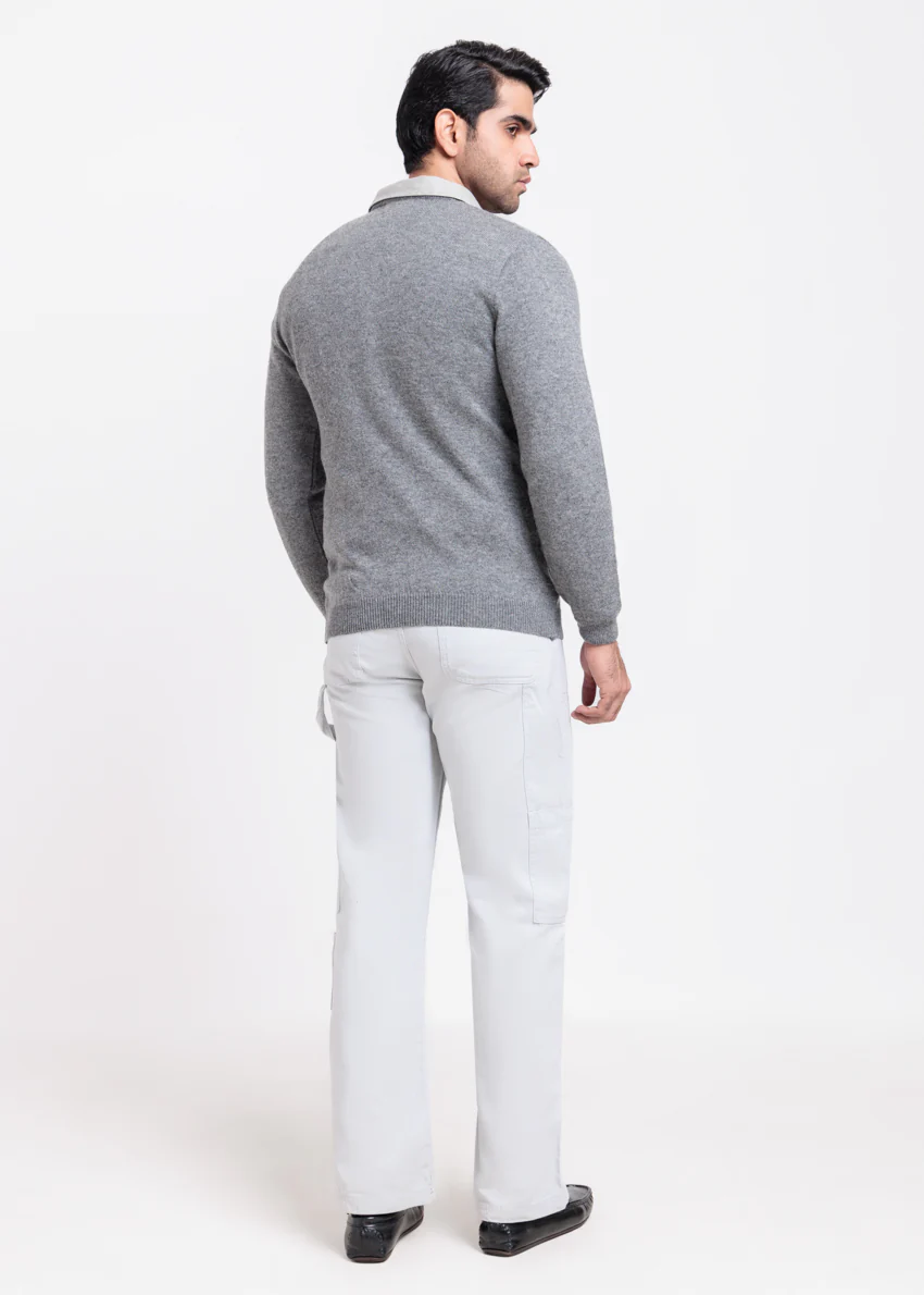 St-Grey-V-Neck Full Sleeves Sweater (515-14) - Image 2