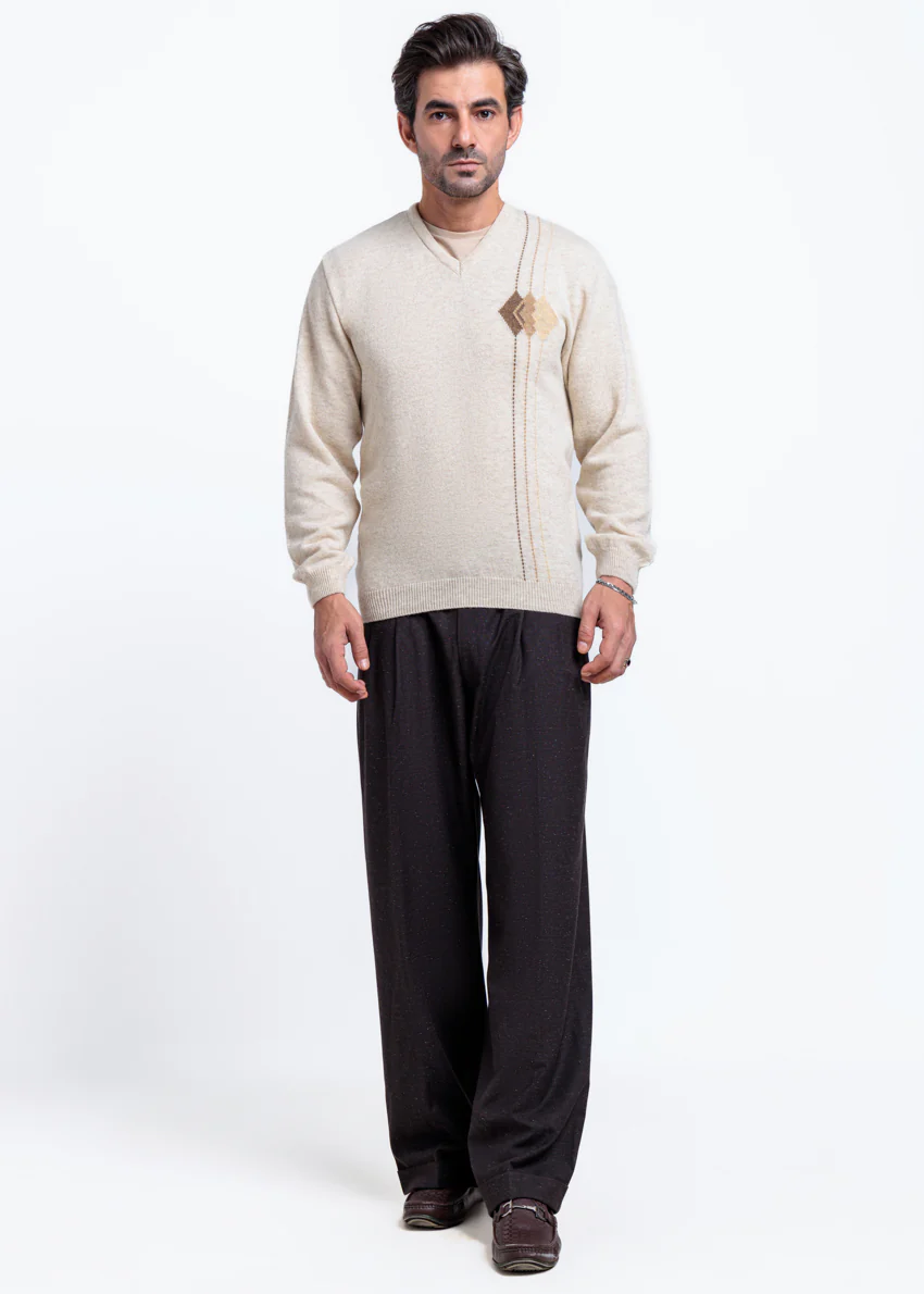 Fog-V-Neck Full Sleeves Sweater (516-14) - Image 4