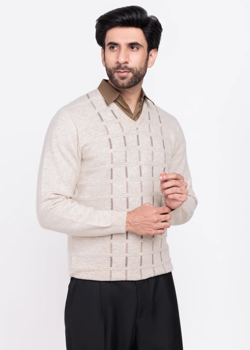 Fog-V-Neck Full Sleeves Sweater (517-14) - Image 3