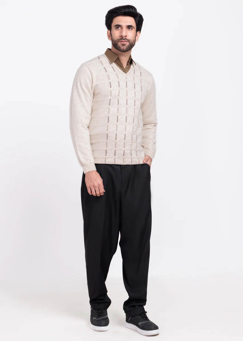 Fog-V-Neck Full Sleeves Sweater (517-14) - Image 4
