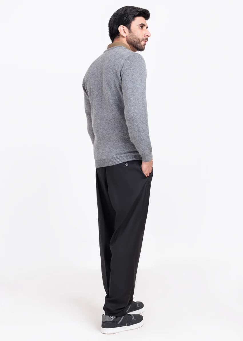 St-Grey-V-Neck Full Sleeves Sweater (517-14) - Image 2