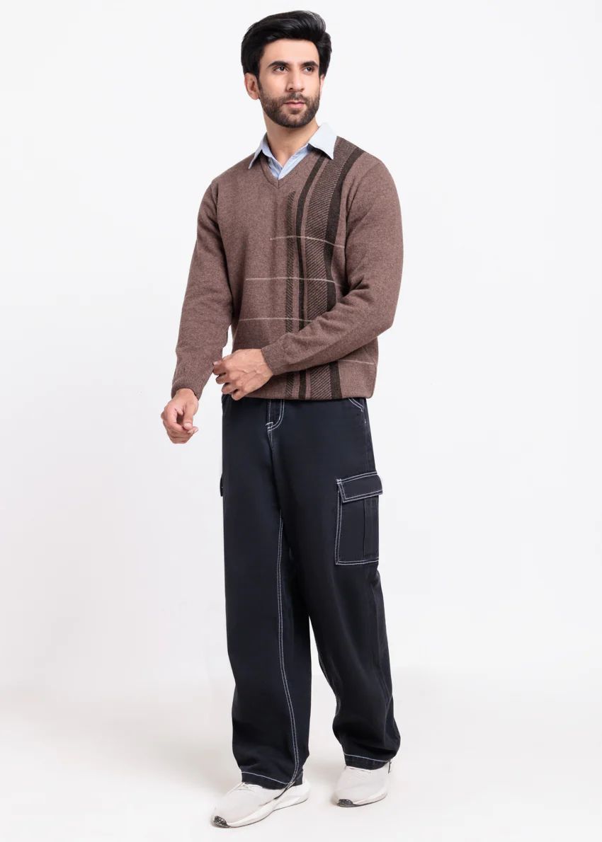 N-Sand-V-Neck Full Sleeves Sweater (518-14) - Image 4