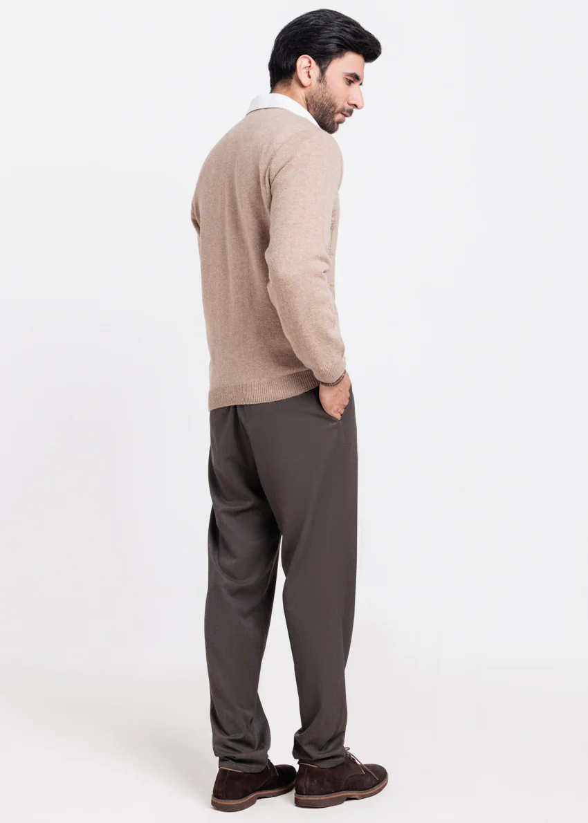 Mashroom-V-Neck Full Sleeves Sweater (519-14) - Image 2