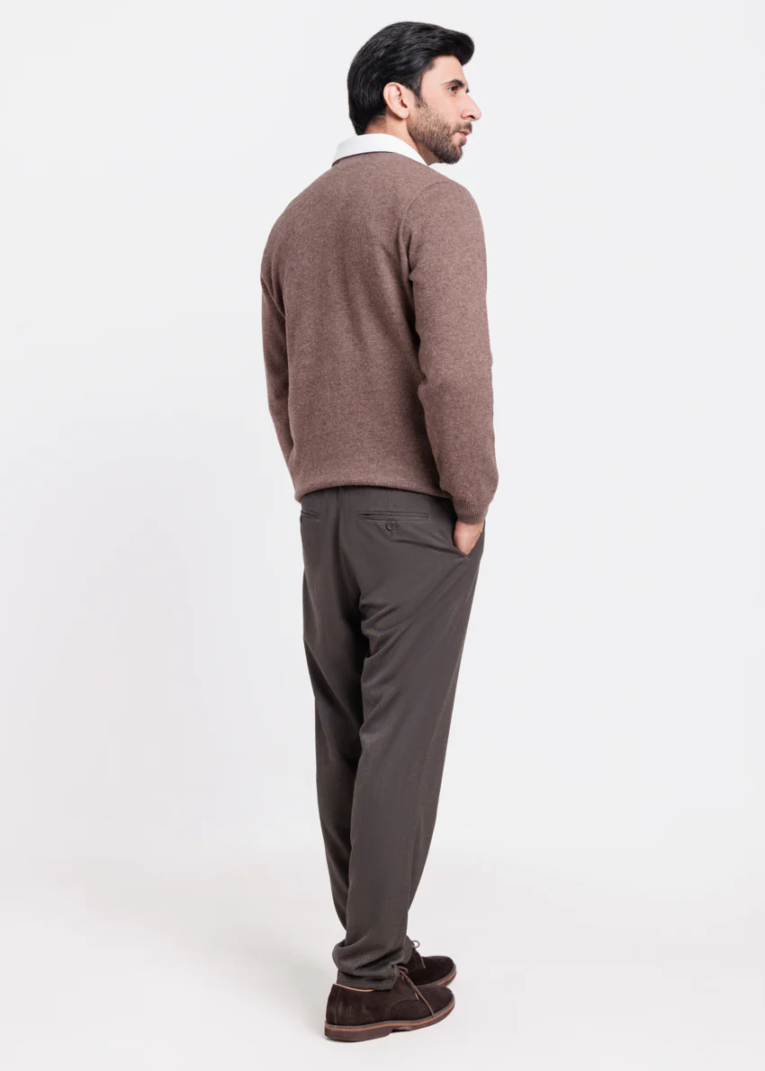 N-Sand-V-Neck Full Sleeves Sweater (519-14) - Image 2