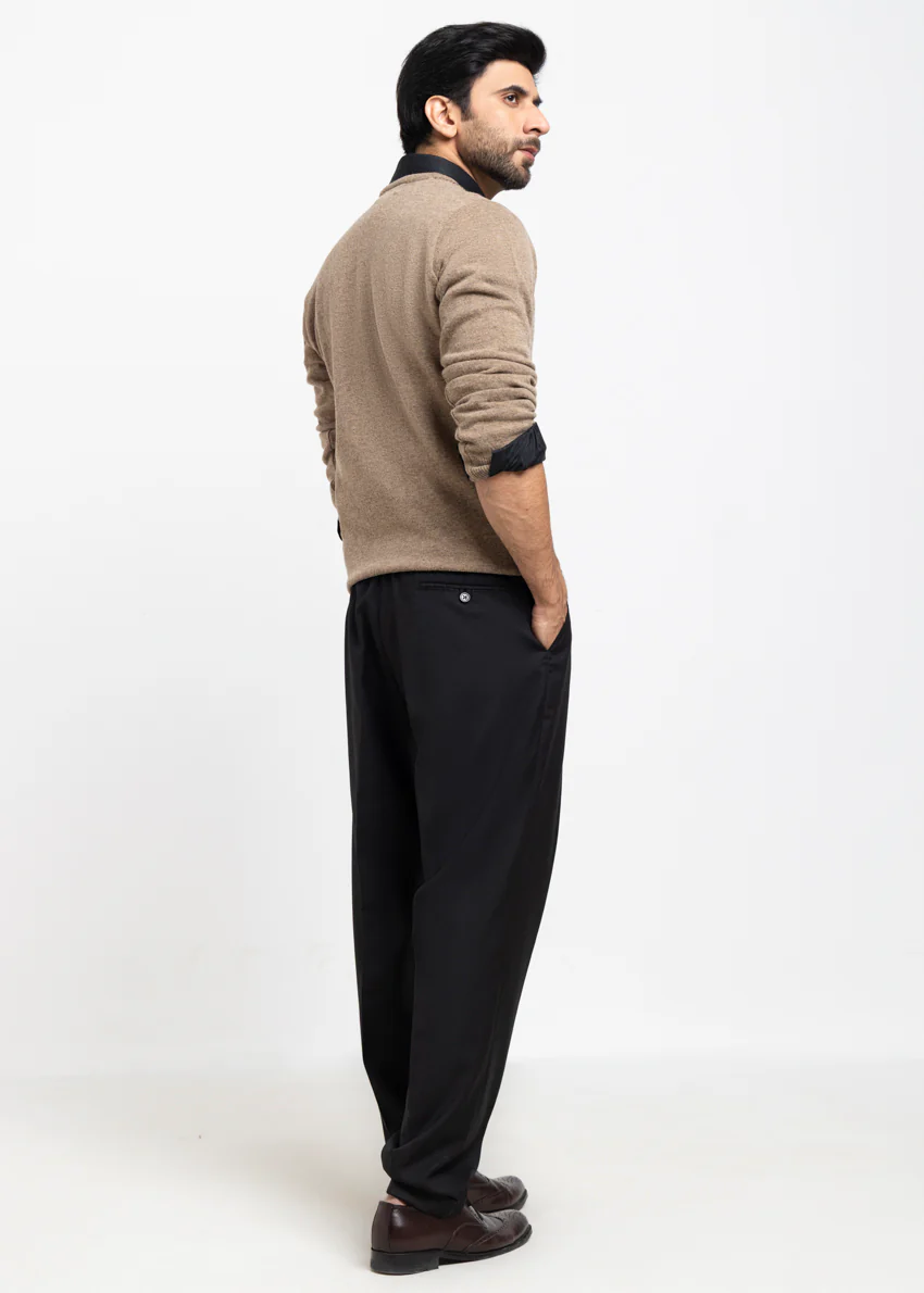 Walnut-V-Neck Full Sleeves Sweater (520-14) - Image 2