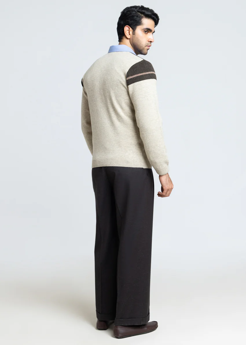 N-Stone-V-Neck Full Sleeves Sweater (521-14) - Image 2