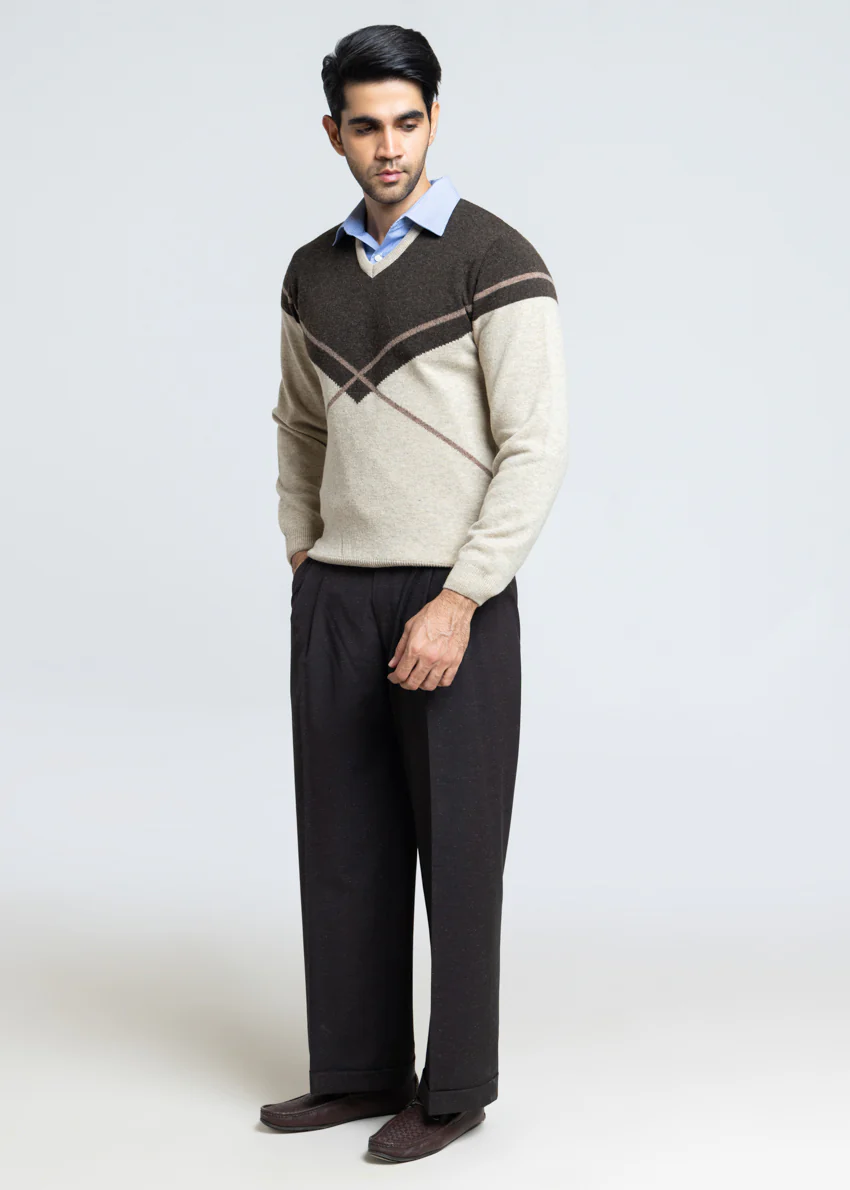 N-Stone-V-Neck Full Sleeves Sweater (521-14) - Image 4