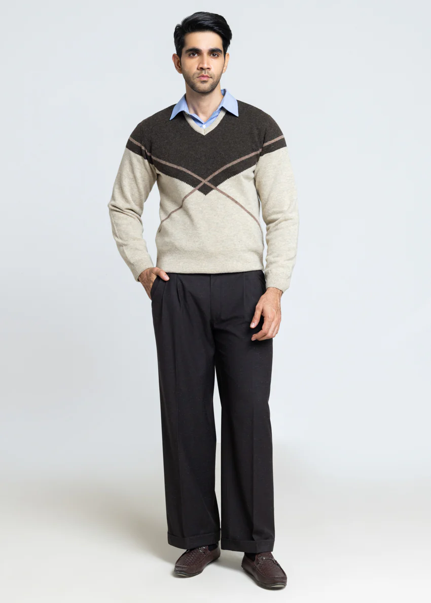N-Stone-V-Neck Full Sleeves Sweater (521-14) - Image 5