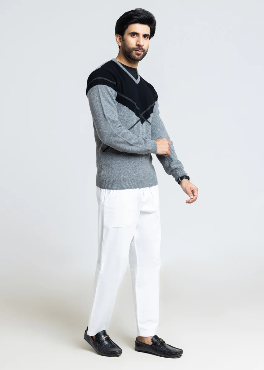 St-Grey-V-Neck Full Sleeves Sweater (521-14) - Image 4