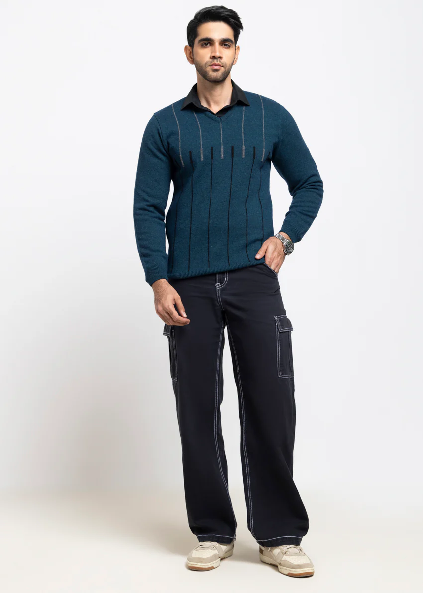 Octavo-V-Neck Full Sleeves Sweater (523-14) - Image 3