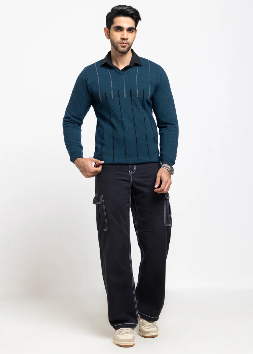Octavo-V-Neck Full Sleeves Sweater (523-14) - Image 5