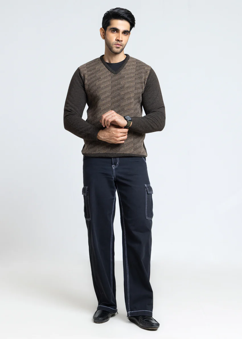 Brahmin-V-Neck Full Sleeves Sweater (524-14) - Image 3