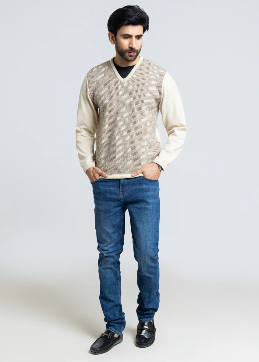 Swan-V-Neck Full Sleeves Sweater (524-14) - Image 5